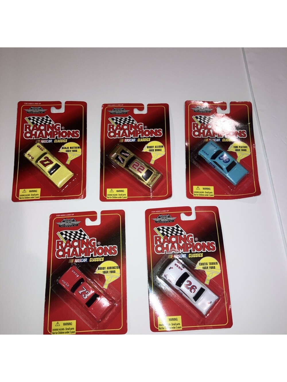 Set Of 5 Vintage 1996 Racing Champions NASCAR Classics 1/64 Sealed NEW